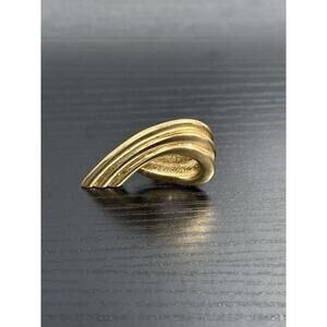 Vintage 1980s Napier Gold-Toned Modernist Loop Screw Back Earring